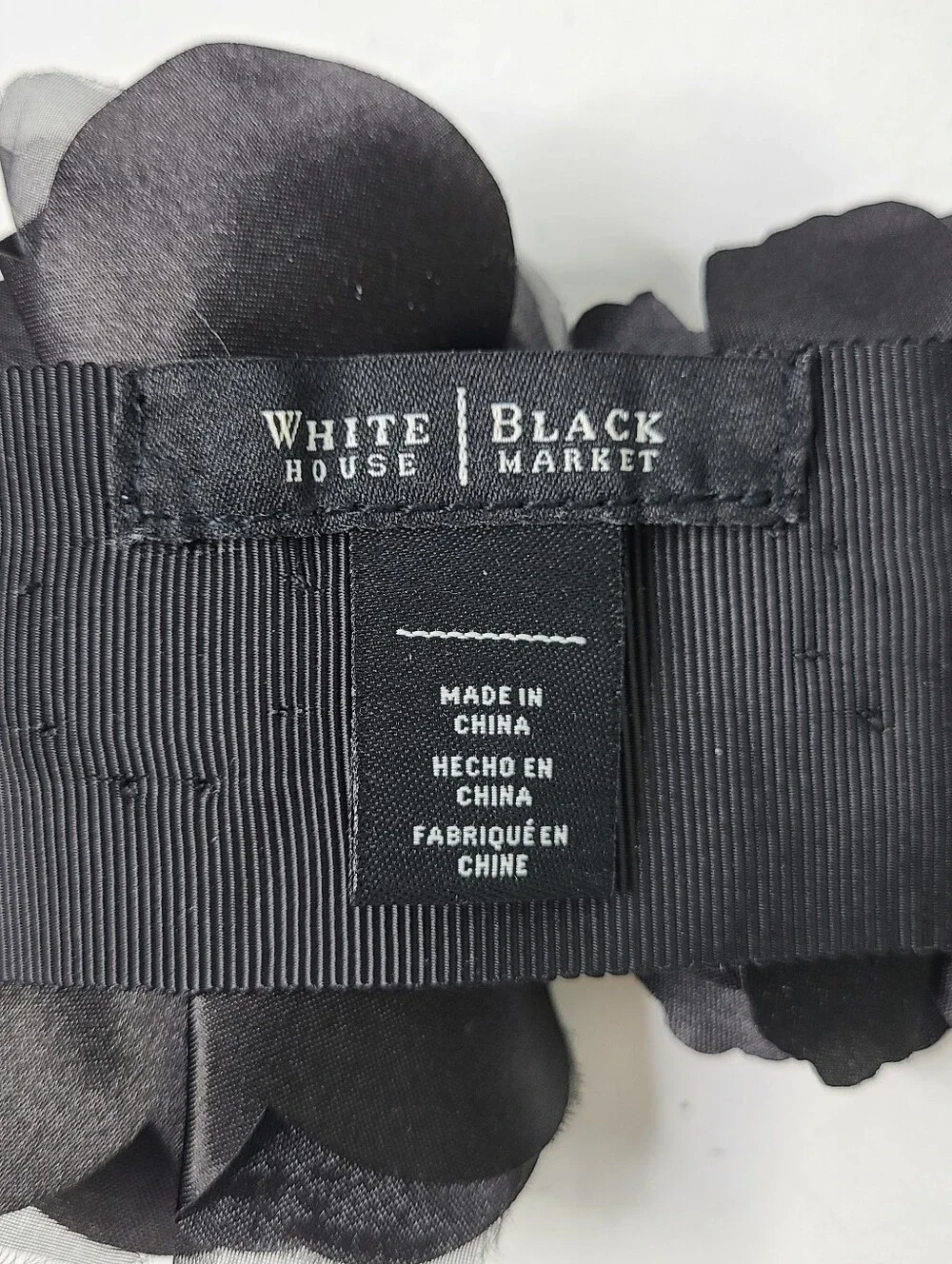 White House Black Market Floral Ribbon Wrap Belt